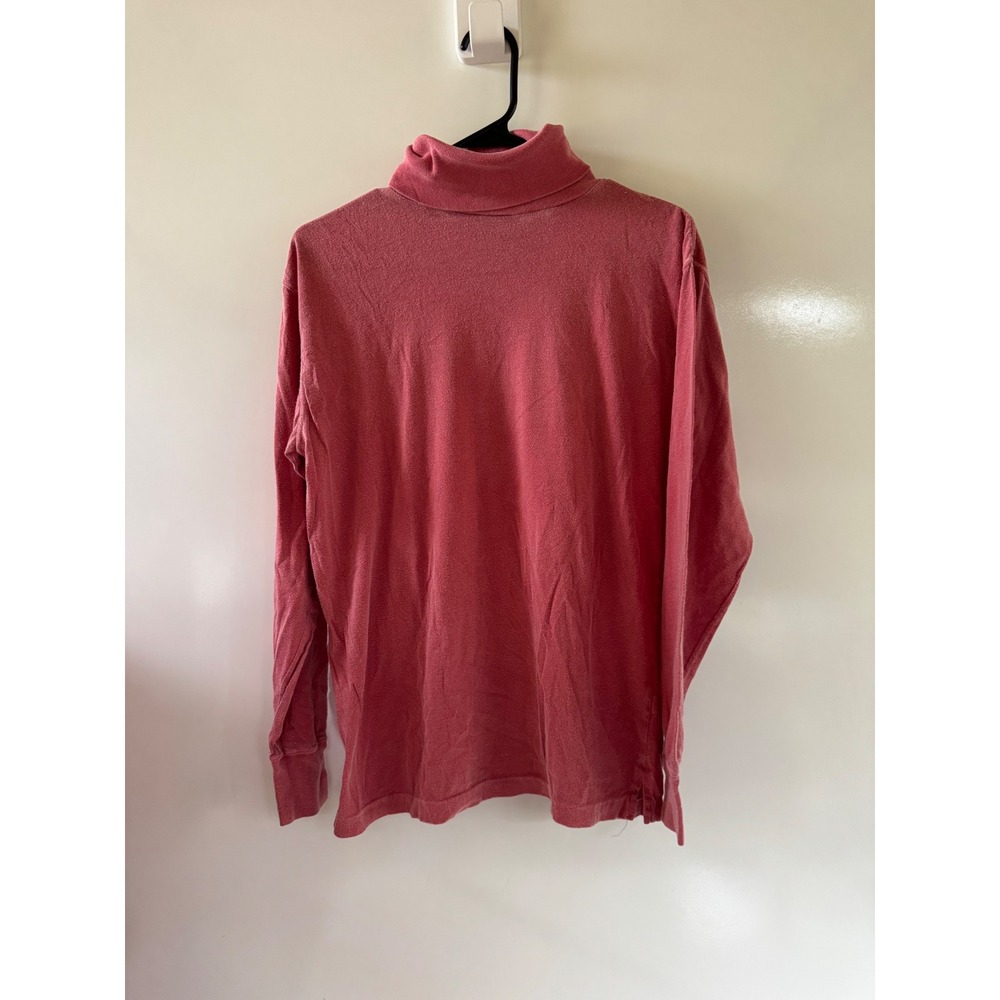 Vintage Ralph Lauren Country Turtleneck Top Red Pink Cotton Small Made In USA